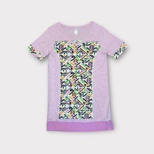 Ivivva By Lululemon Neon Geo Shape Pink Tunic Top